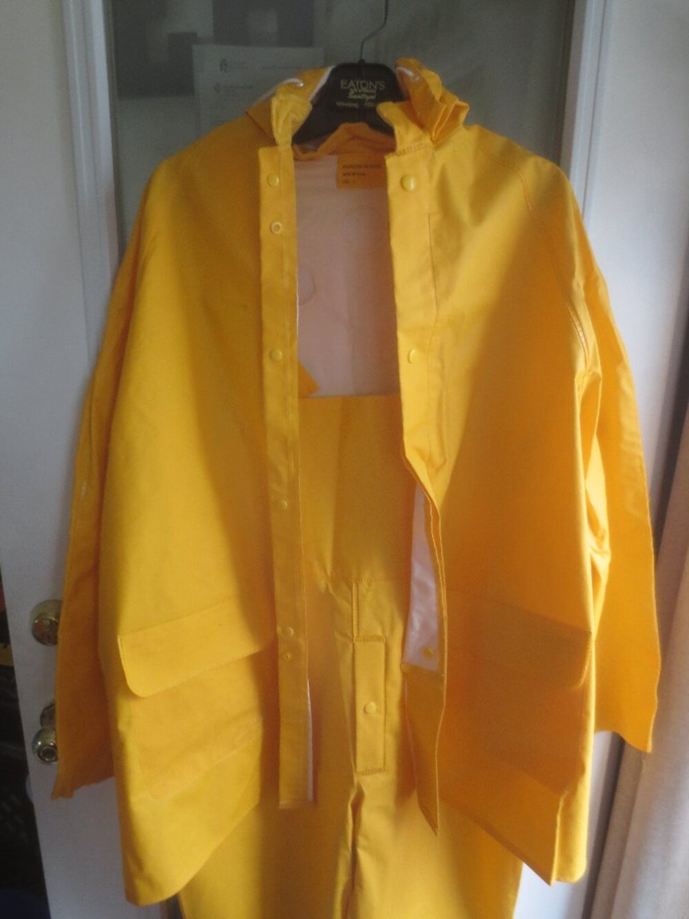 Brand New 2 Piece Rain Jacket and Overall Bib Rain Pants Set - Size Large.